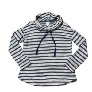 Sunday Navy & Gray Striped Cowl Neck Sweater – Size Small